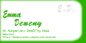 emma demeny business card